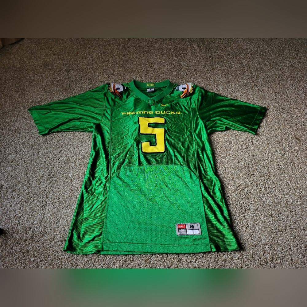 Men's Oregon Duck Number 5 Nike Green Sports Jersey